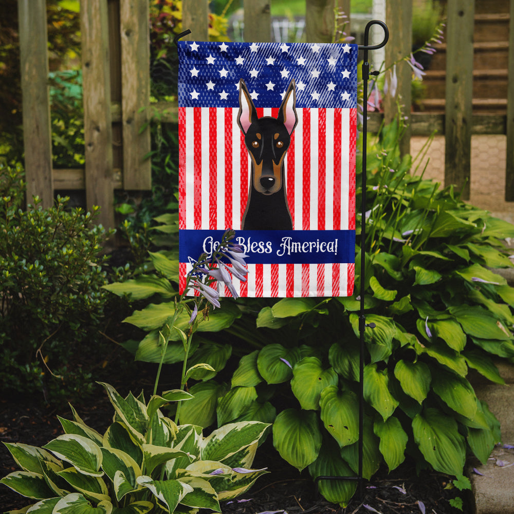 God Bless American Flag with Doberman Flag Garden Size BB2175GF