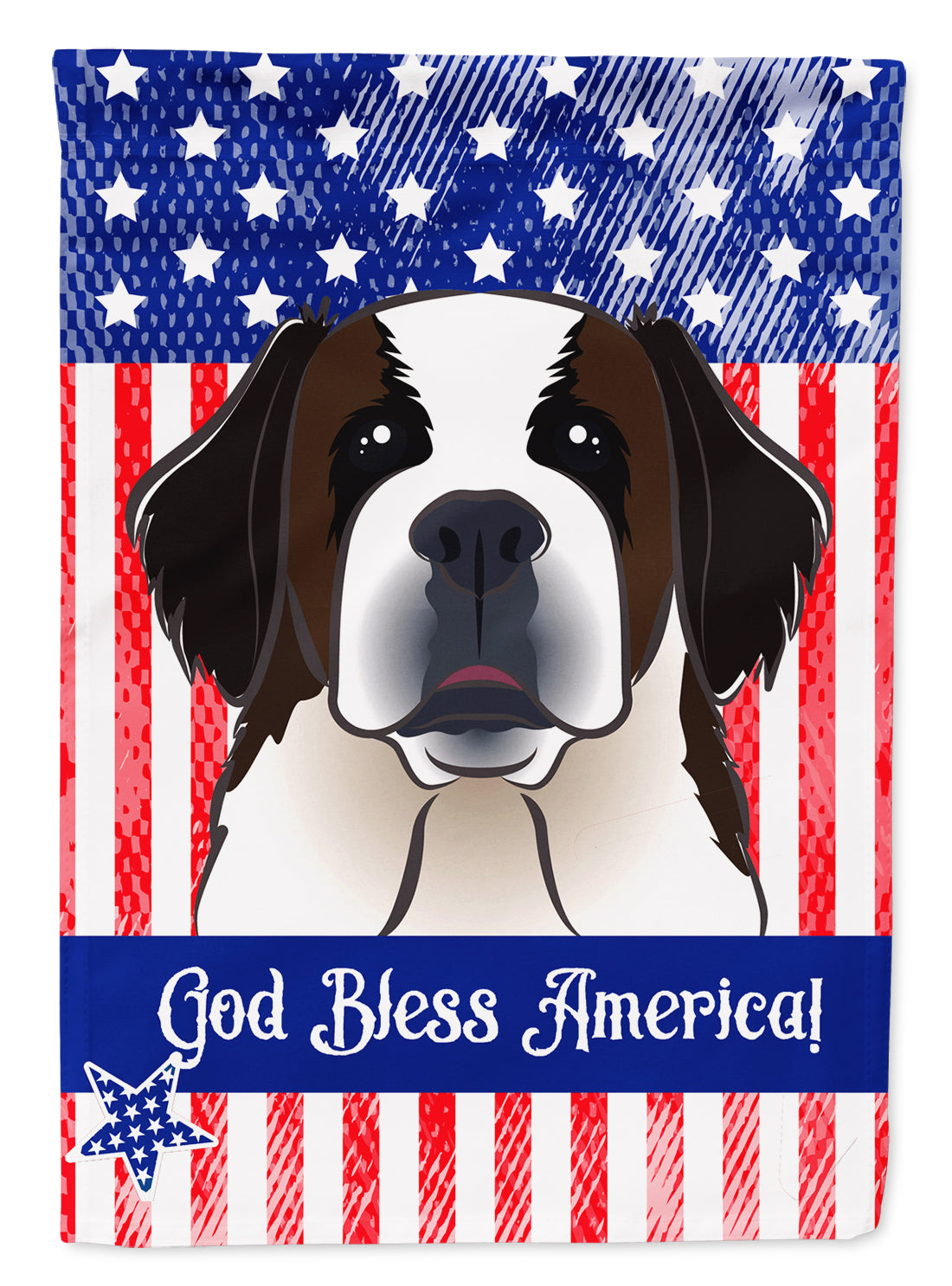 God Bless American Flag with Saint Bernard Flag Garden Size BB2176GF
