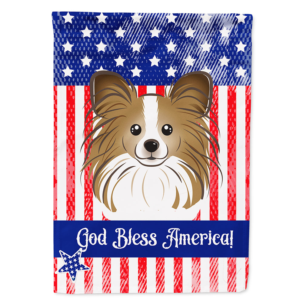 God Bless American Flag with Papillon Flag Canvas House Size BB2178CHF