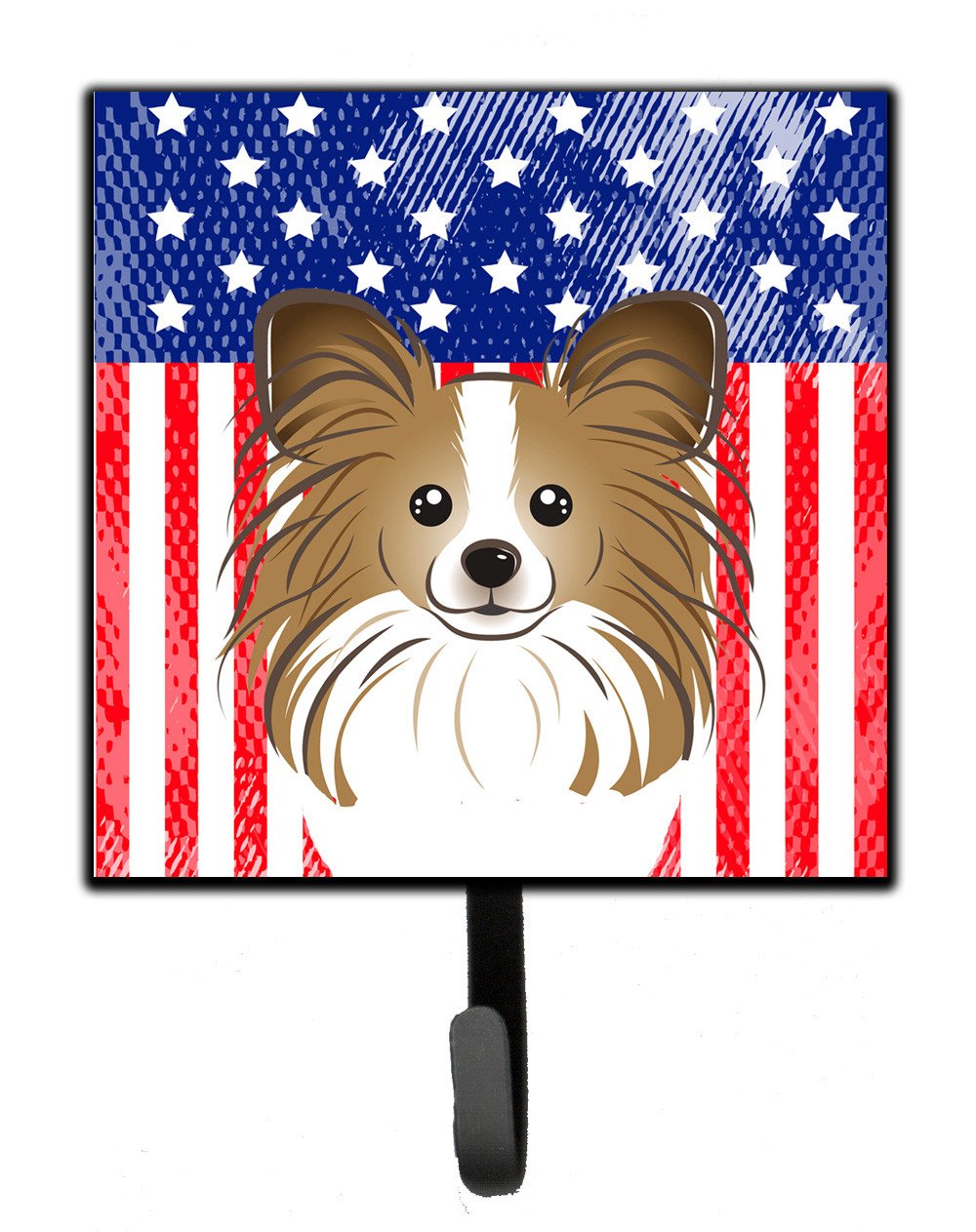American Flag and Papillon Leash or Key Holder BB2178SH4 by Caroline's Treasures