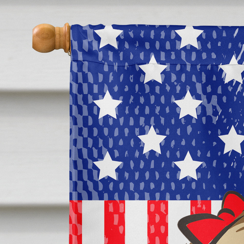 God Bless American Flag with Chocolate Brown Shih Tzu Flag Canvas House Size BB2179CHF  the-store.com.