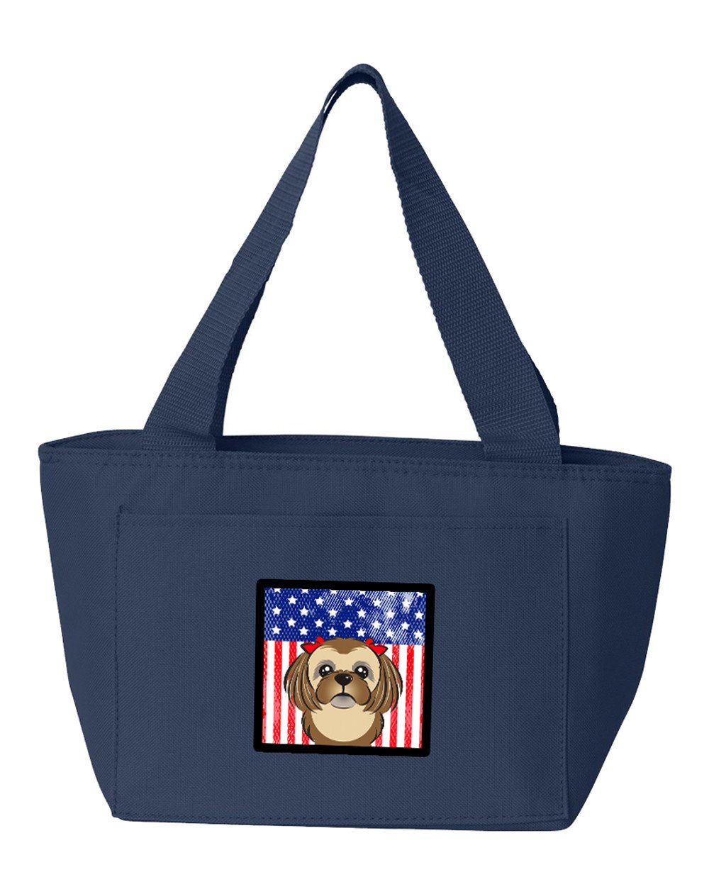 American Flag and Chocolate Brown Shih Tzu Lunch Bag BB2179NA-8808 by Caroline&#39;s Treasures