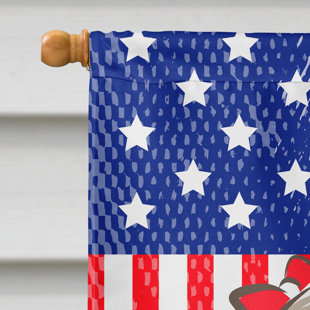God Bless American Flag with Gray Silver Shih Tzu Flag Canvas House Size BB2180CHF