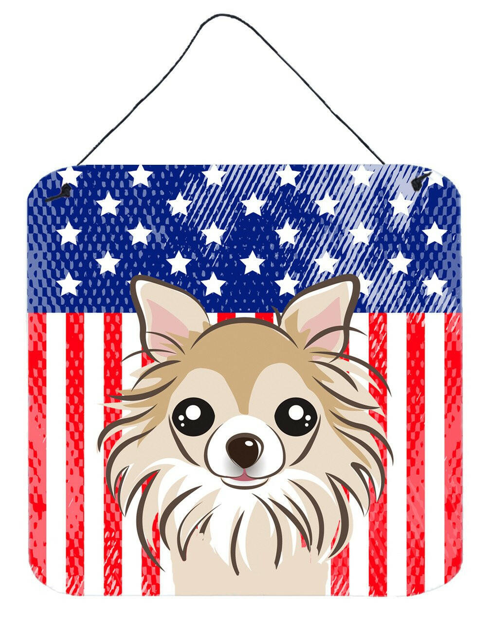 American Flag and Chihuahua Wall or Door Hanging Prints BB2181DS66 by Caroline&#39;s Treasures