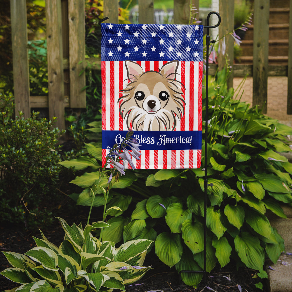 God Bless American Flag with Chihuahua Flag Garden Size BB2181GF.