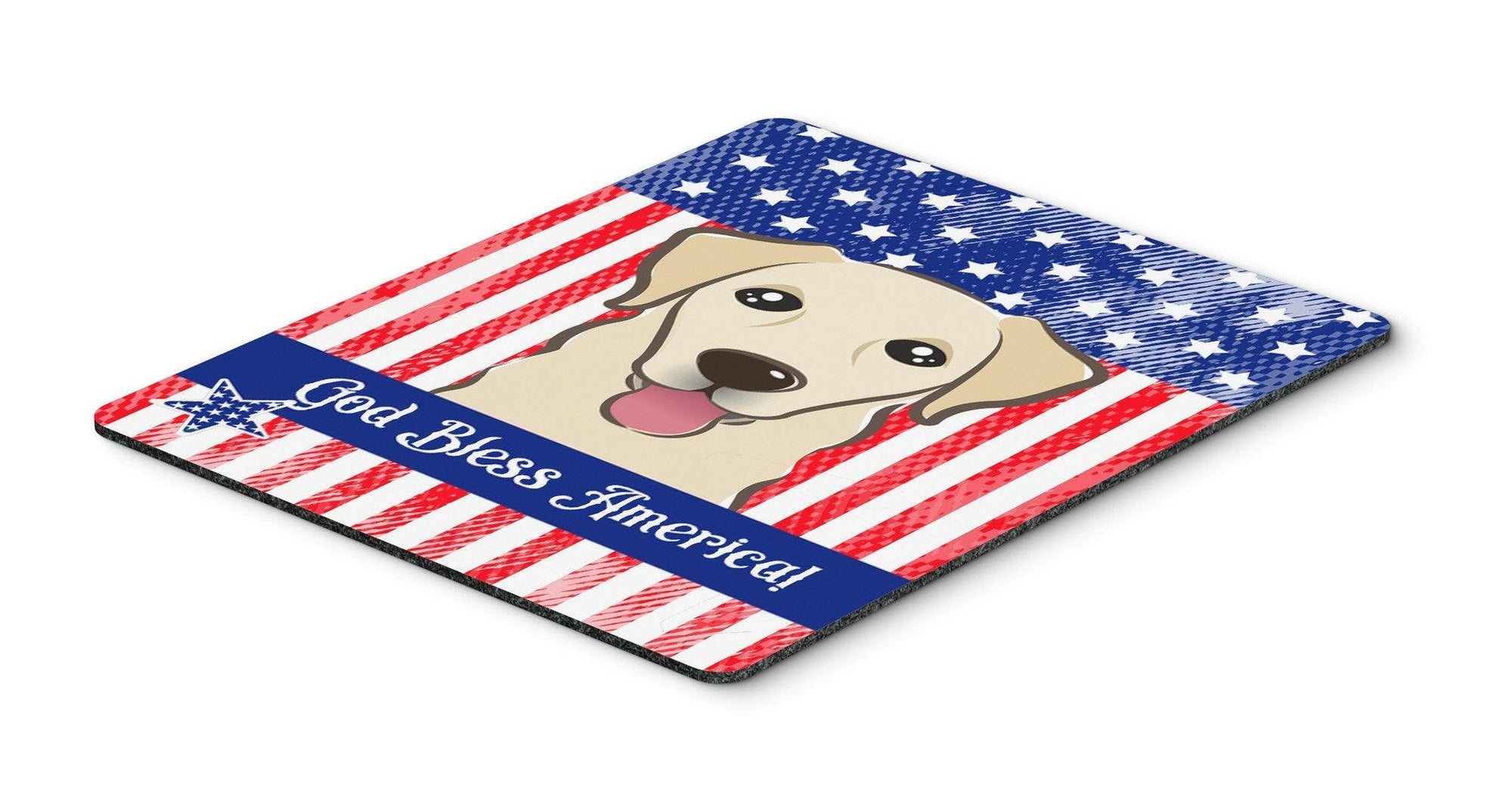 God Bless American Flag with Golden Retriever Mouse Pad, Hot Pad or Trivet BB2182MP by Caroline's Treasures