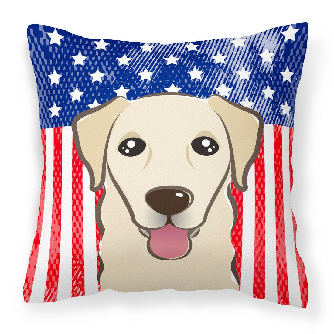 American Flag and Golden Retriever Fabric Decorative Pillow BB2182PW1414 - the-store.com
