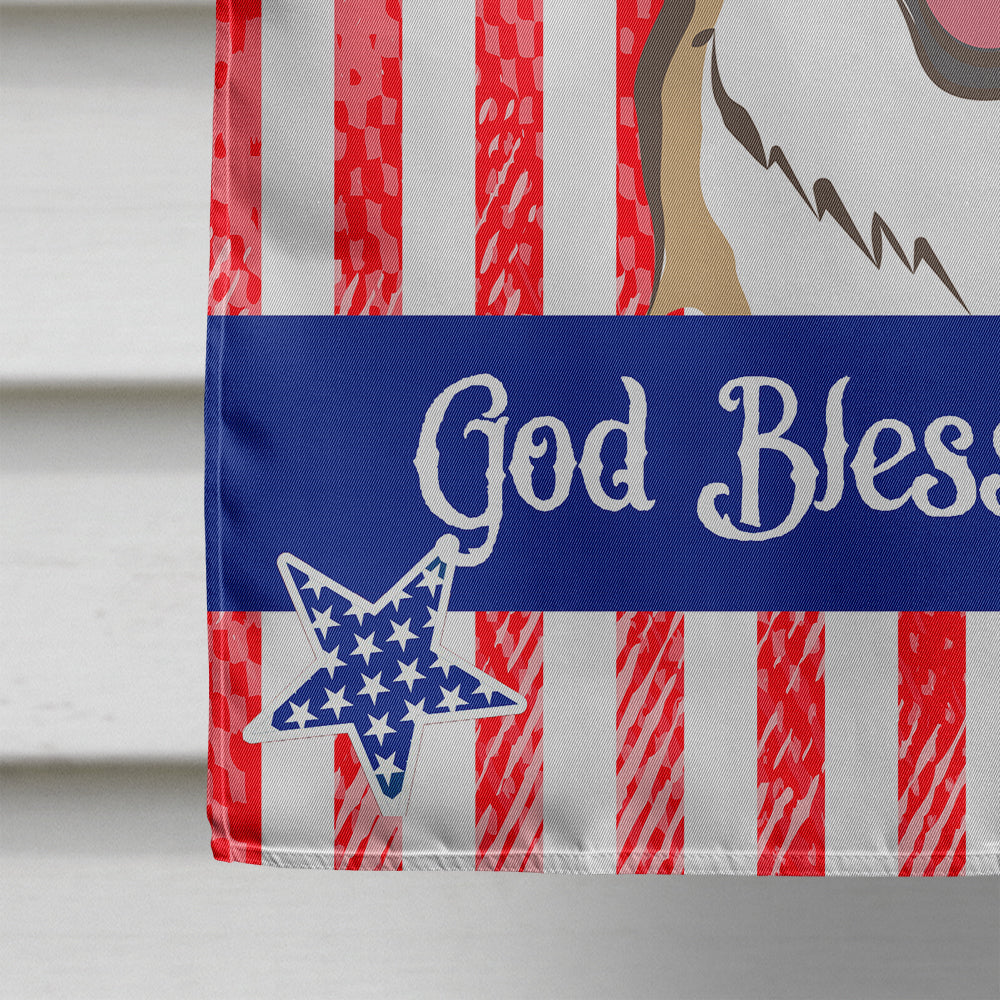God Bless American Flag with Sable Corgi Flag Canvas House Size BB2183CHF