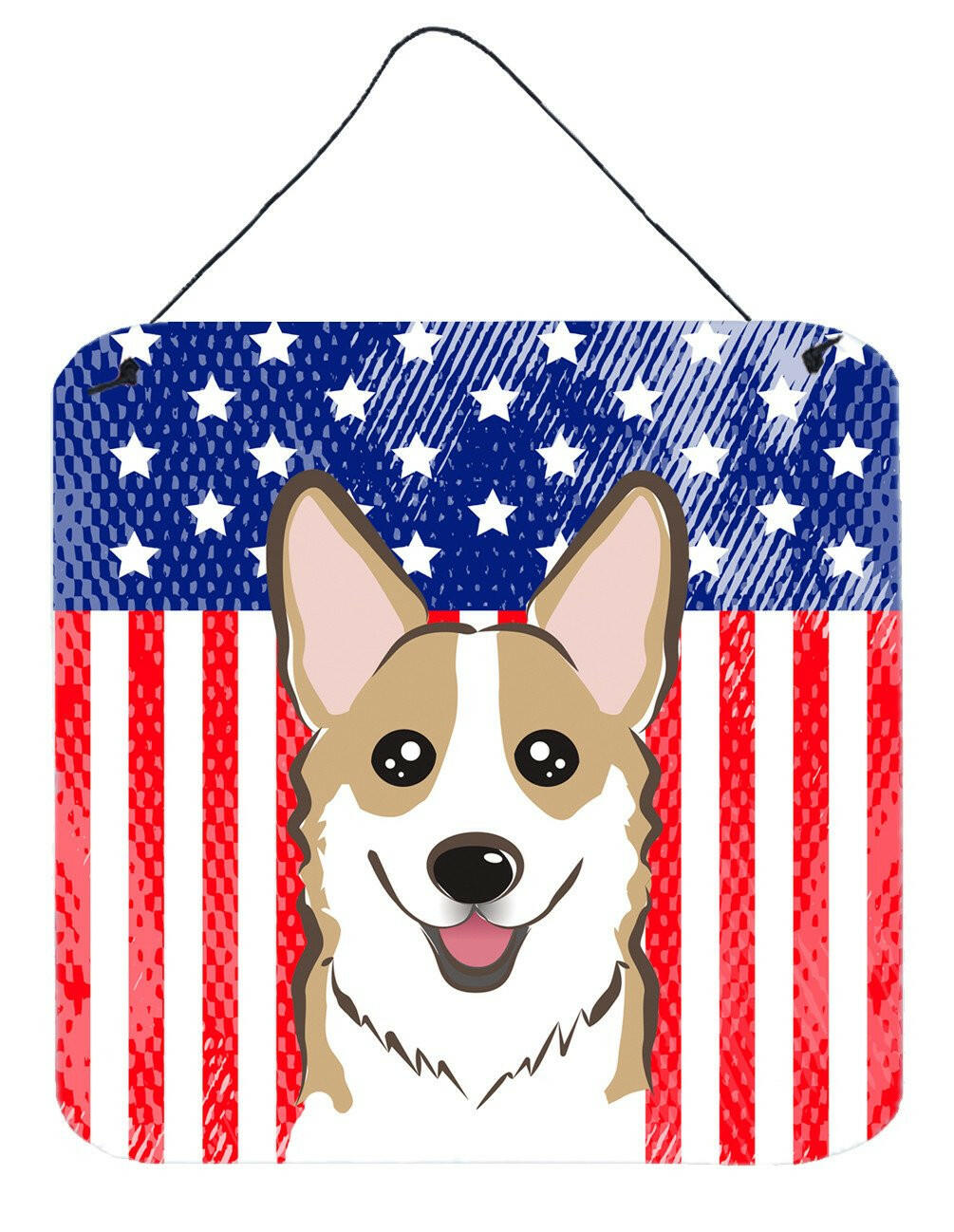 American Flag and Sable Corgi Wall or Door Hanging Prints BB2183DS66 by Caroline's Treasures