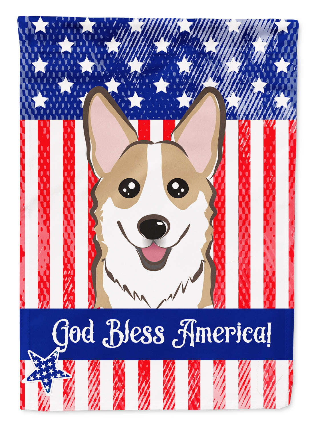 God Bless American Flag with Sable Corgi Flag Garden Size BB2183GF.