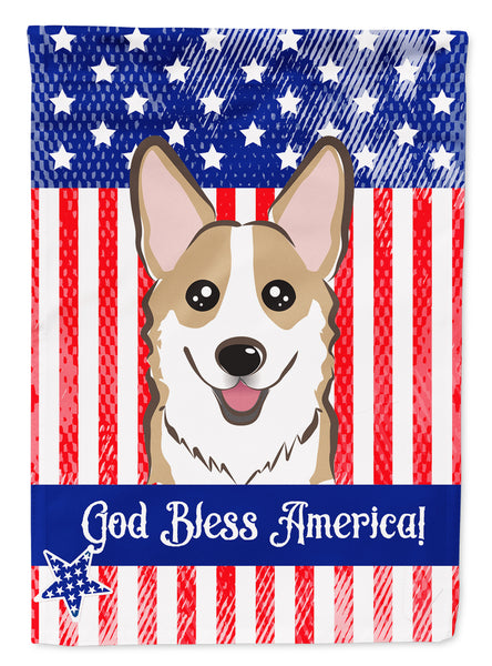 God Bless American Flag with Sable Corgi Flag Garden Size BB2183GF.