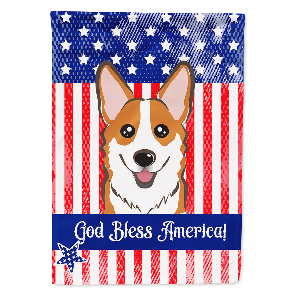 God Bless American Flag with Red Corgi Flag Canvas House Size BB2184CHF  the-store.com.