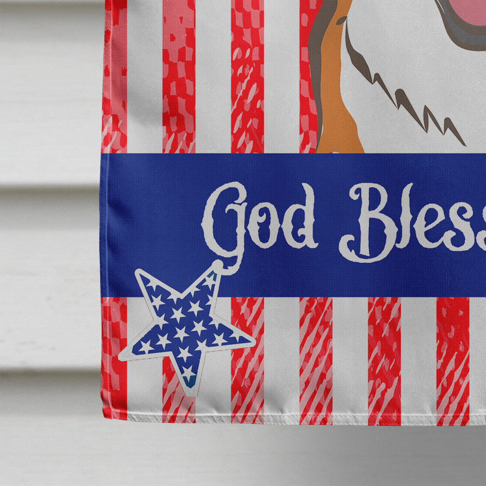 God Bless American Flag with Red Corgi Flag Canvas House Size BB2184CHF