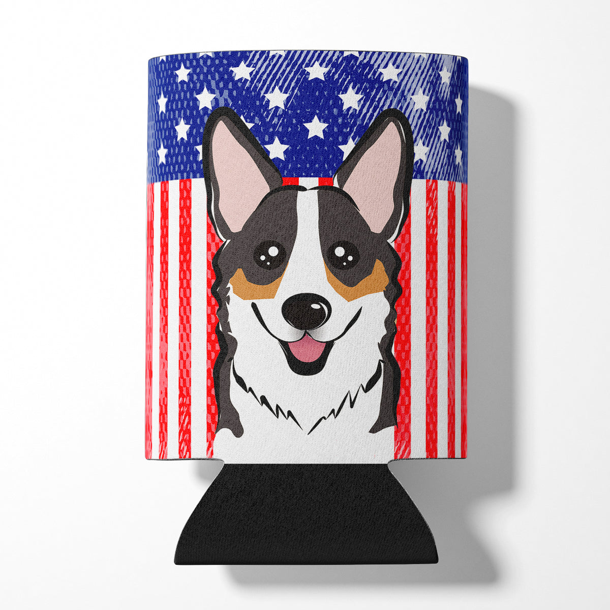 American Flag and Tricolor Corgi Can or Bottle Hugger BB2185CC.