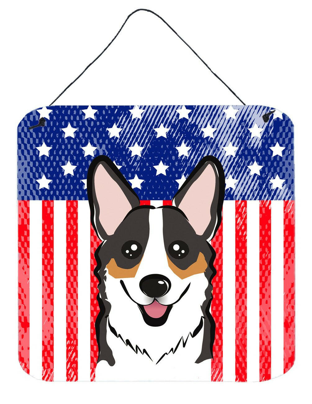 American Flag and Tricolor Corgi Wall or Door Hanging Prints BB2185DS66 by Caroline's Treasures