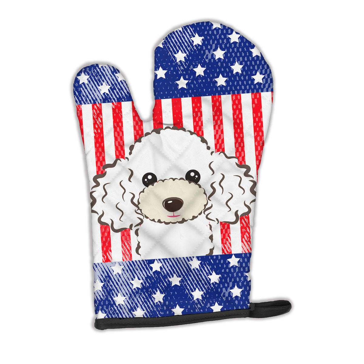 American Flag and White Poodle Oven Mitt BB2187OVMT  the-store.com.