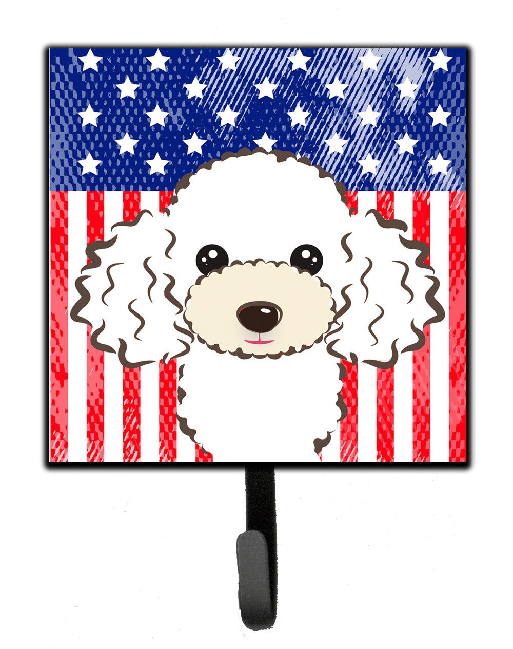 American Flag and White Poodle Leash or Key Holder BB2187SH4 by Caroline&#39;s Treasures