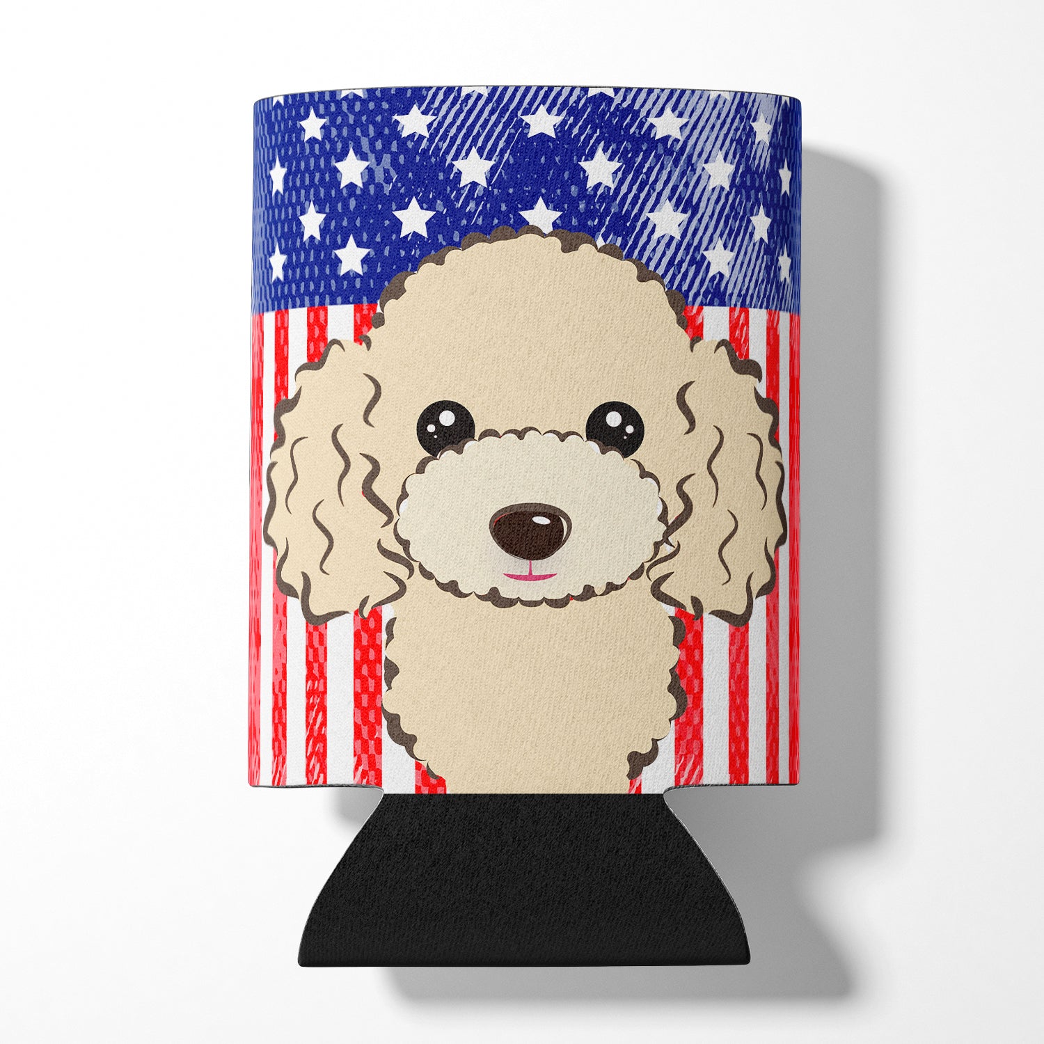 American Flag and Buff Poodle Can or Bottle Hugger BB2188CC.
