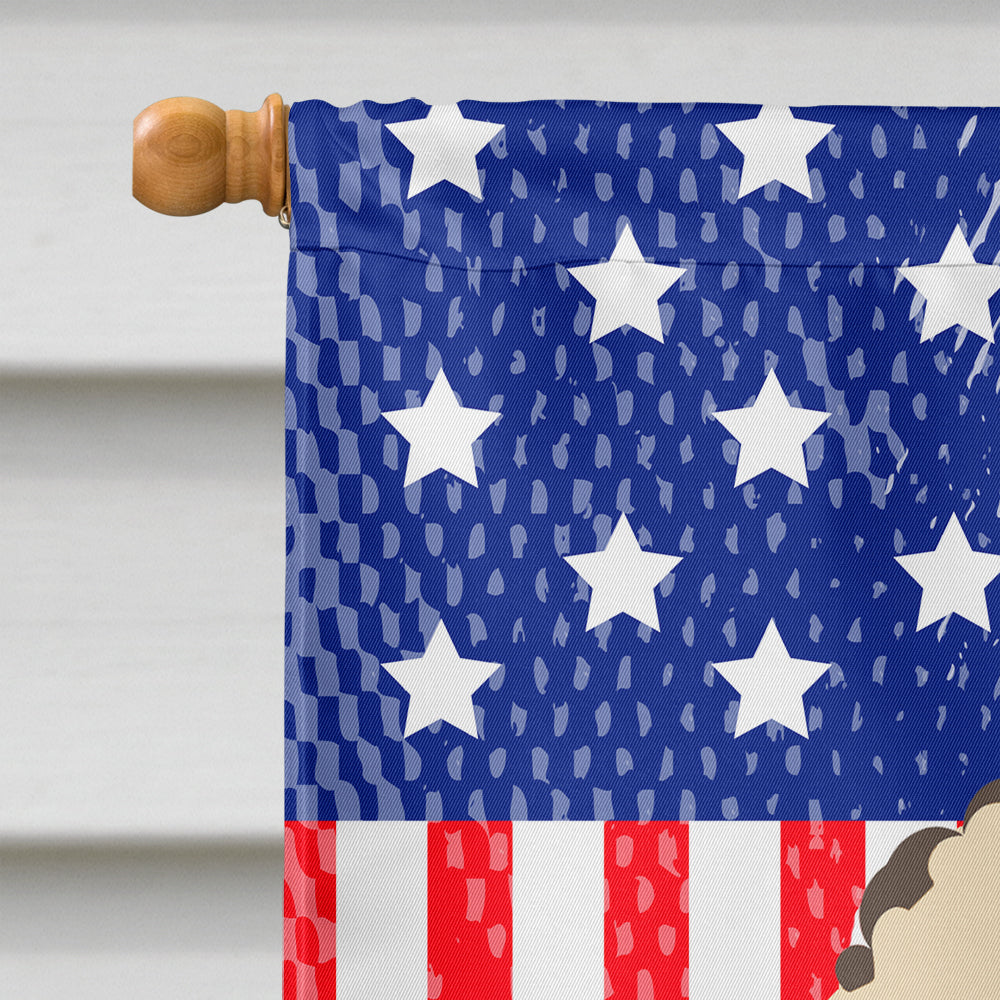 God Bless American Flag with Buff Poodle Flag Canvas House Size BB2188CHF