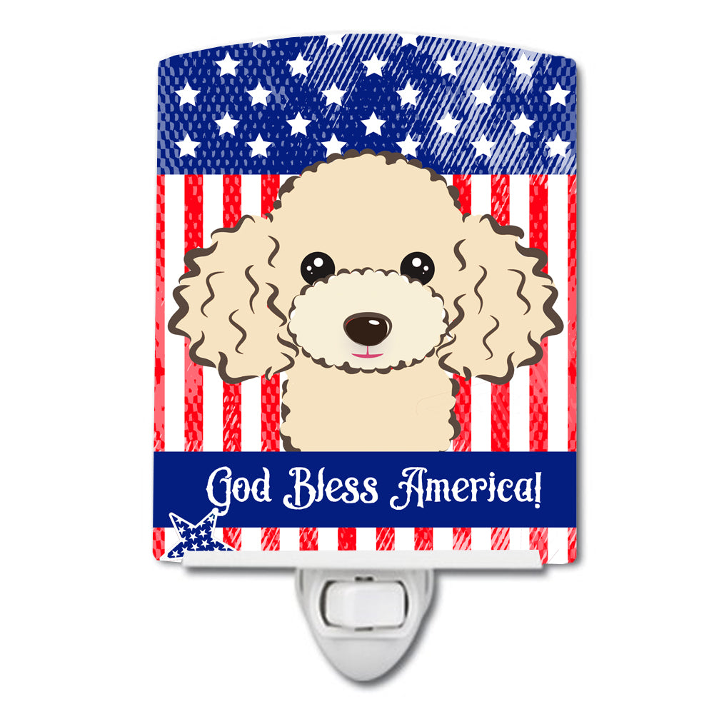 American Flag and Buff Poodle Ceramic Night Light BB2188CNL - the-store.com
