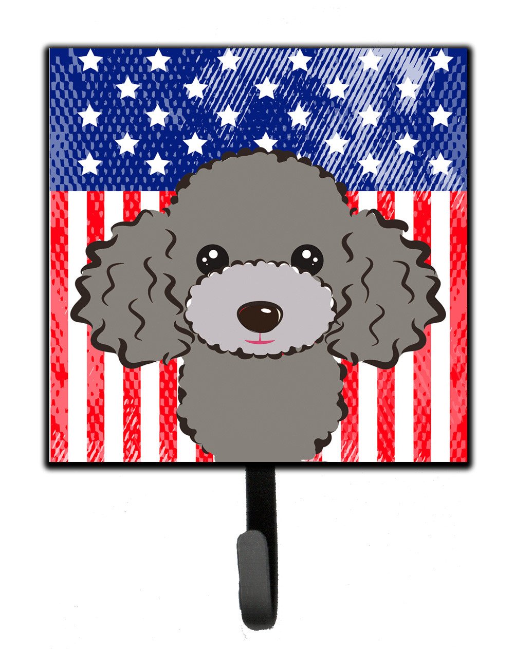 American Flag and Silver Gray Poodle Leash or Key Holder BB2189SH4 by Caroline&#39;s Treasures