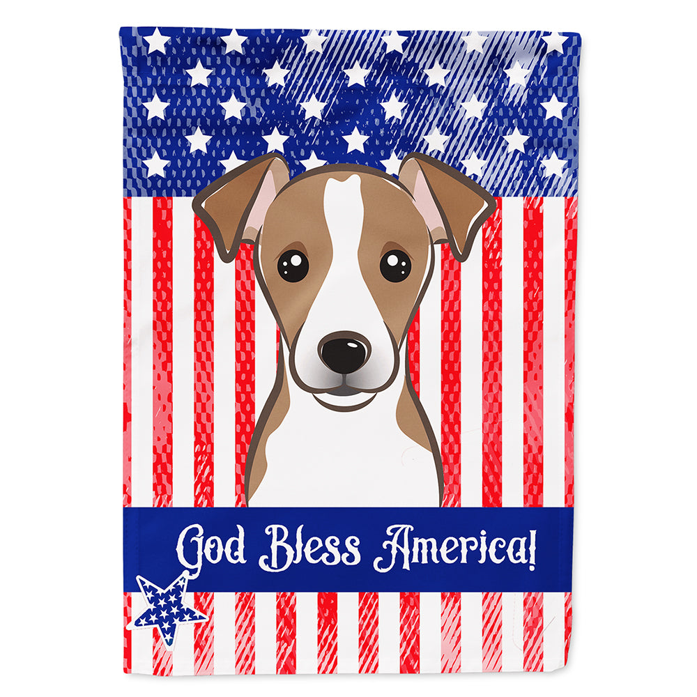 God Bless American Flag with Jack Russell Terrier Flag Canvas House Size BB2190CHF  the-store.com.