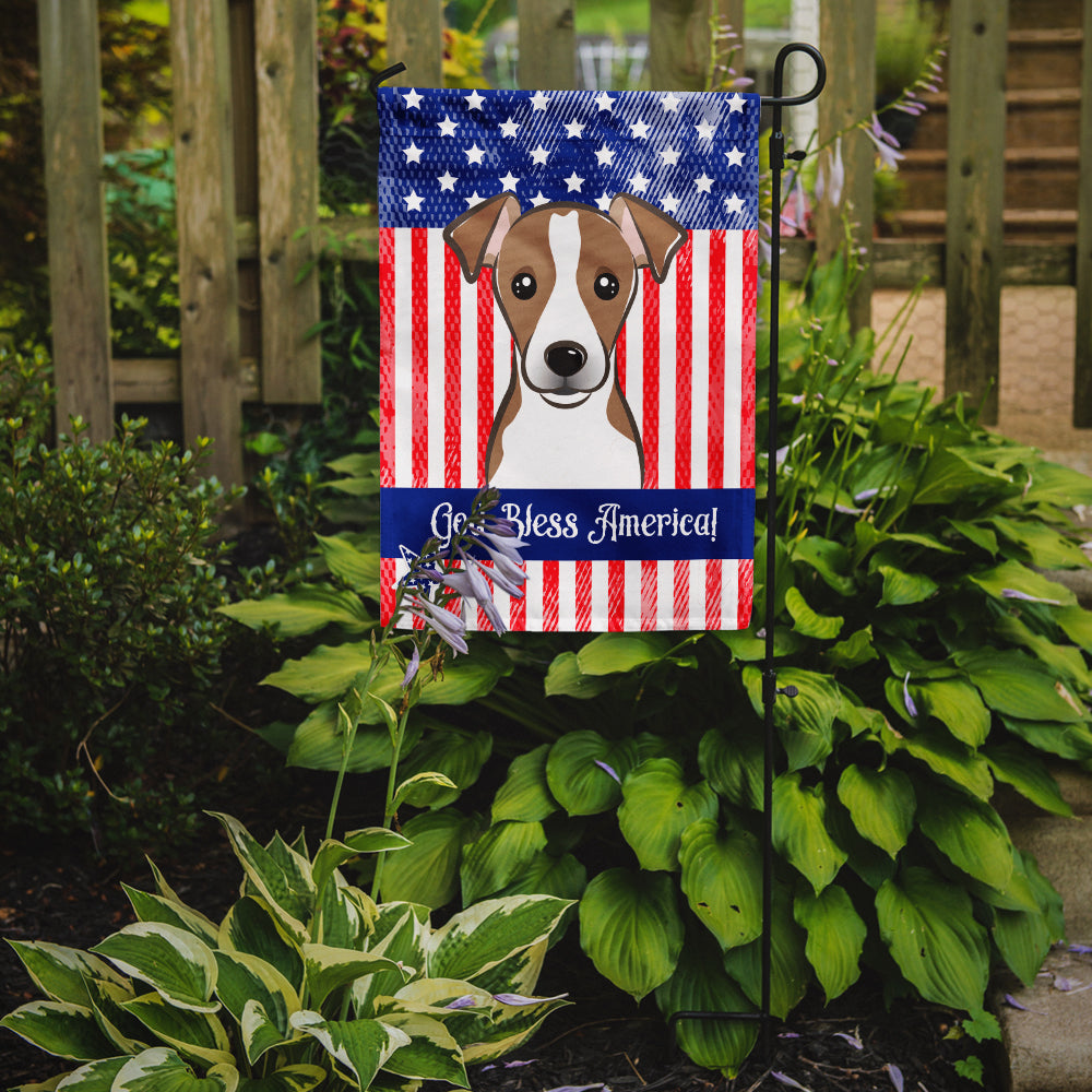 God Bless American Flag with Jack Russell Terrier Flag Garden Size BB2190GF.