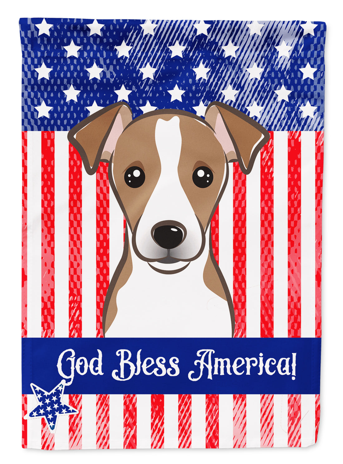 God Bless American Flag with Jack Russell Terrier Flag Garden Size BB2190GF.