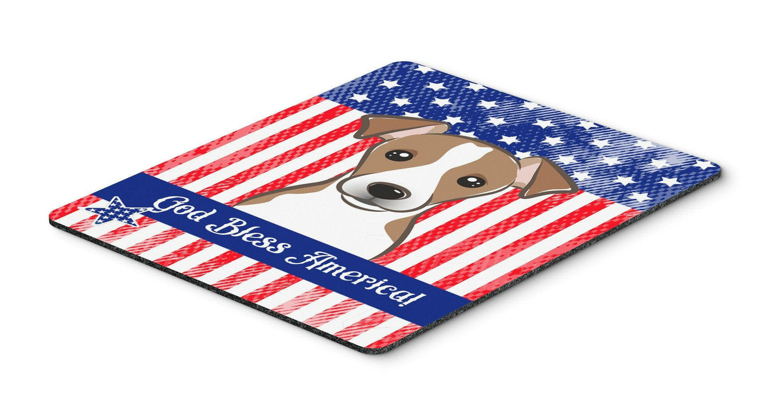 God Bless American Flag with Jack Russell Terrier Mouse Pad, Hot Pad or Trivet BB2190MP by Caroline's Treasures