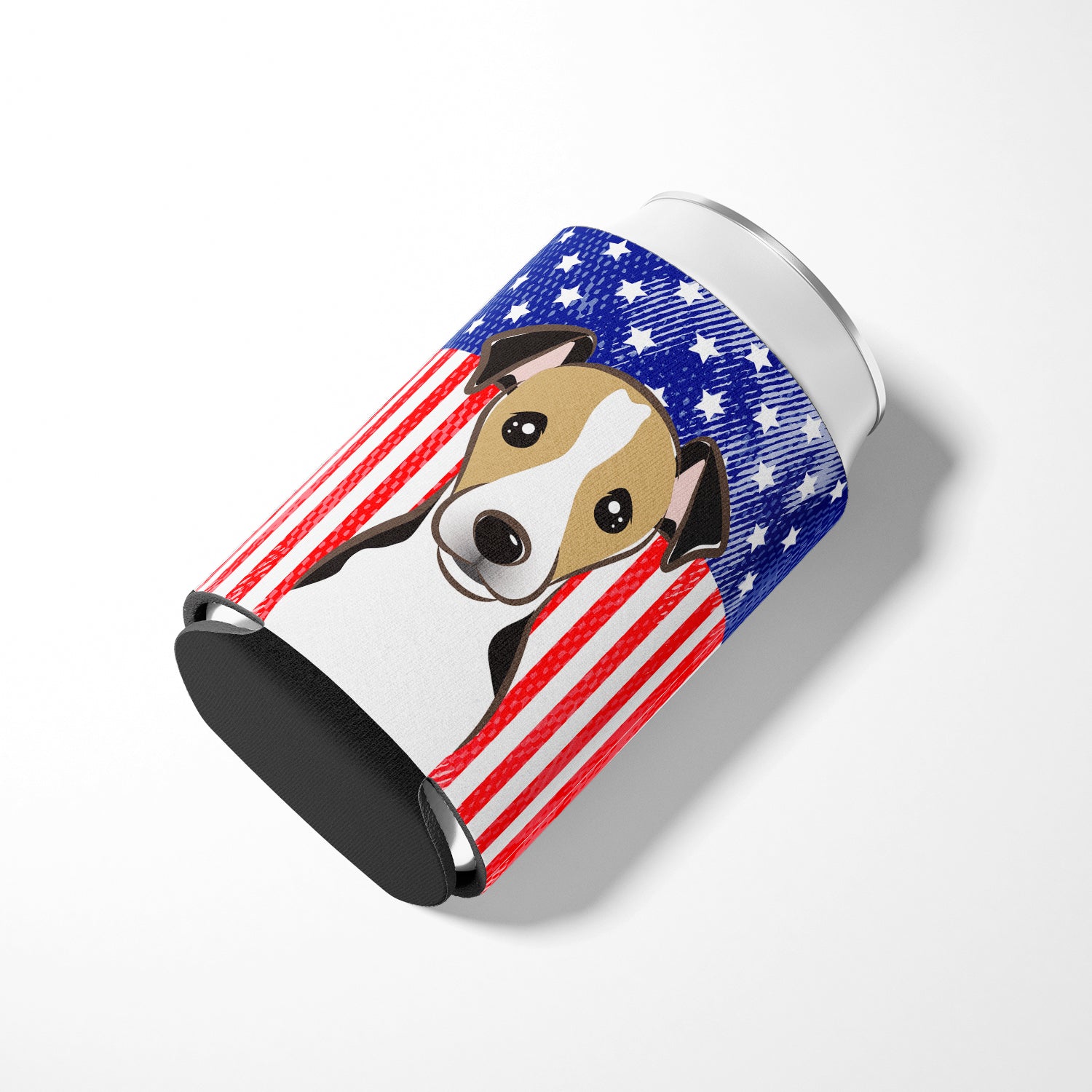 American Flag and Jack Russell Terrier Can or Bottle Hugger BB2191CC.