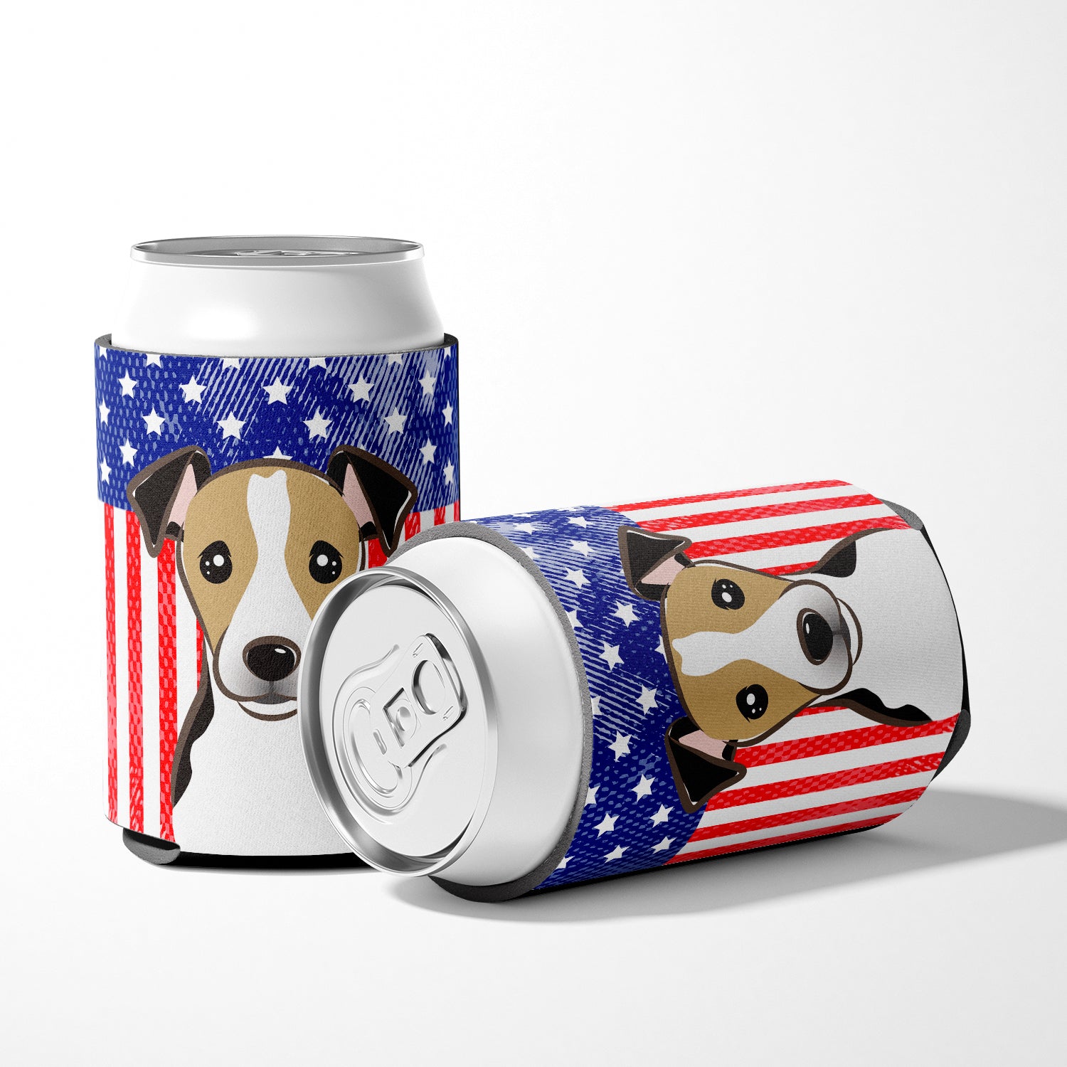 American Flag and Jack Russell Terrier Can or Bottle Hugger BB2191CC.