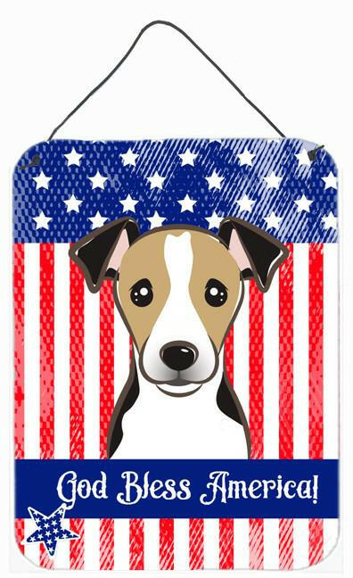 God Bless American Flag with Jack Russell Terrier Wall or Door Hanging Prints BB2191DS1216 by Caroline&#39;s Treasures