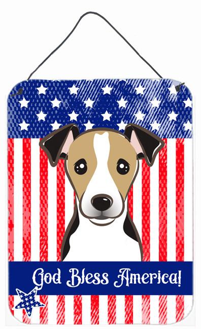 God Bless American Flag with Jack Russell Terrier Wall or Door Hanging Prints BB2191DS1216 by Caroline's Treasures