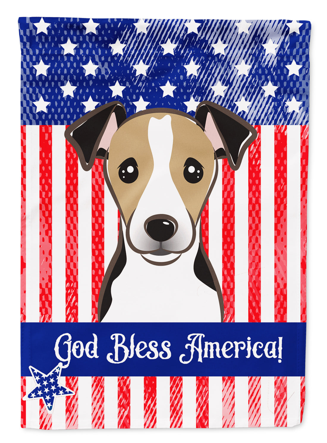 God Bless American Flag with Jack Russell Terrier Flag Garden Size BB2191GF