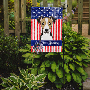 God Bless American Flag with Jack Russell Terrier Flag Garden Size BB2191GF