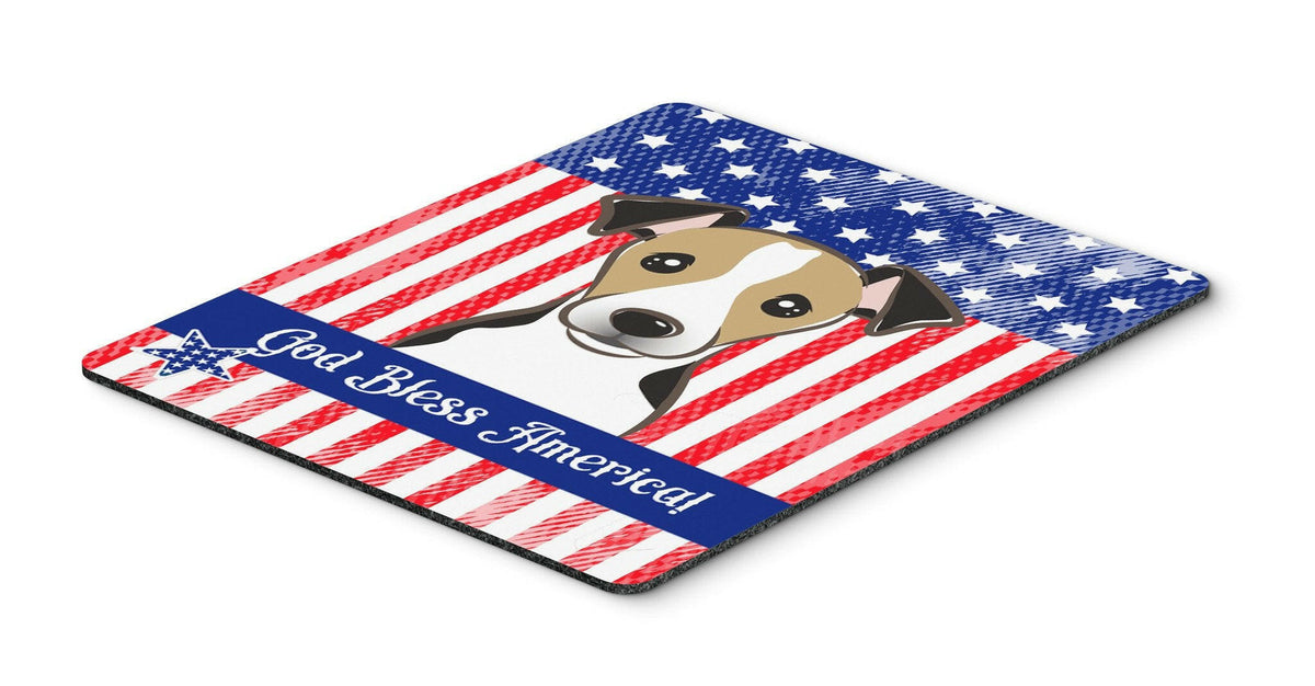 God Bless American Flag with Jack Russell Terrier Mouse Pad, Hot Pad or Trivet BB2191MP by Caroline&#39;s Treasures
