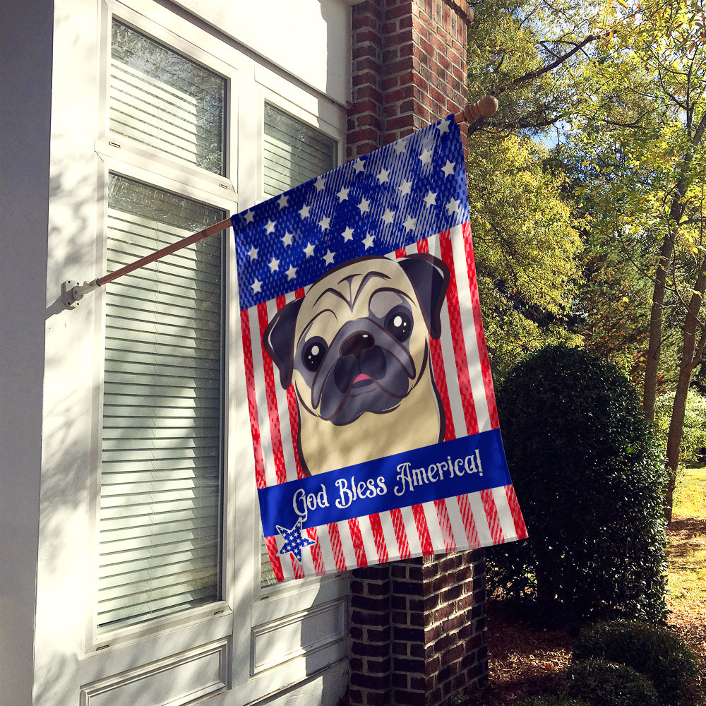 God Bless American Flag with Fawn Pug Flag Canvas House Size BB2192CHF  the-store.com.