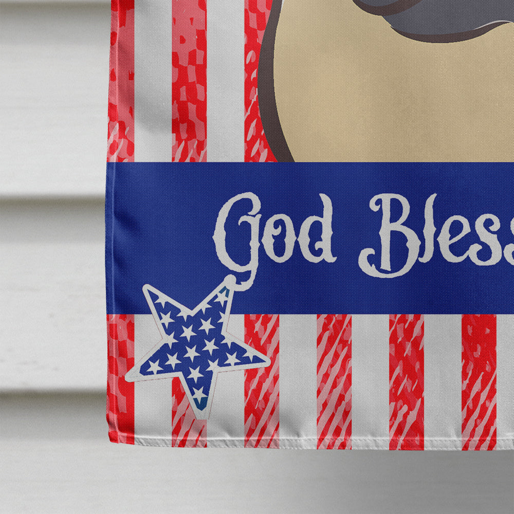 God Bless American Flag with Fawn Pug Flag Canvas House Size BB2192CHF