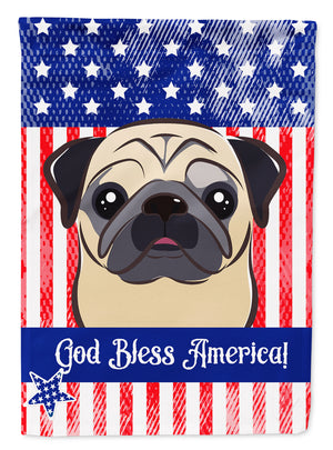God Bless American Flag with Fawn Pug Flag Garden Size BB2192GF