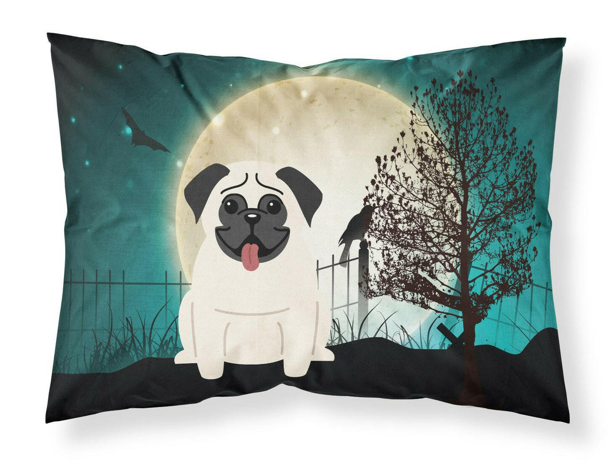 Halloween Scary Pug Cream Fabric Standard Pillowcase BB2194PILLOWCASE by Caroline&#39;s Treasures