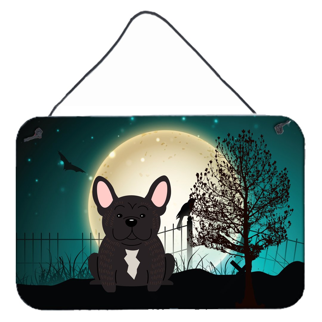 Halloween Scary French Bulldog Brindle Wall or Door Hanging Prints BB2199DS812 by Caroline&#39;s Treasures