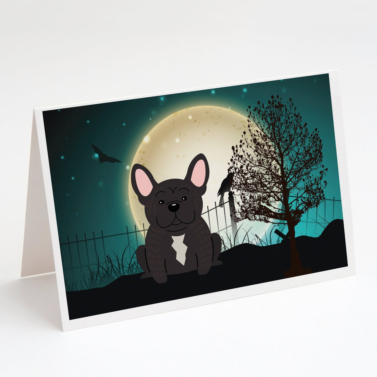 Buy this Halloween Scary French Bulldog Brindle Greeting Cards and Envelopes Pack of 8