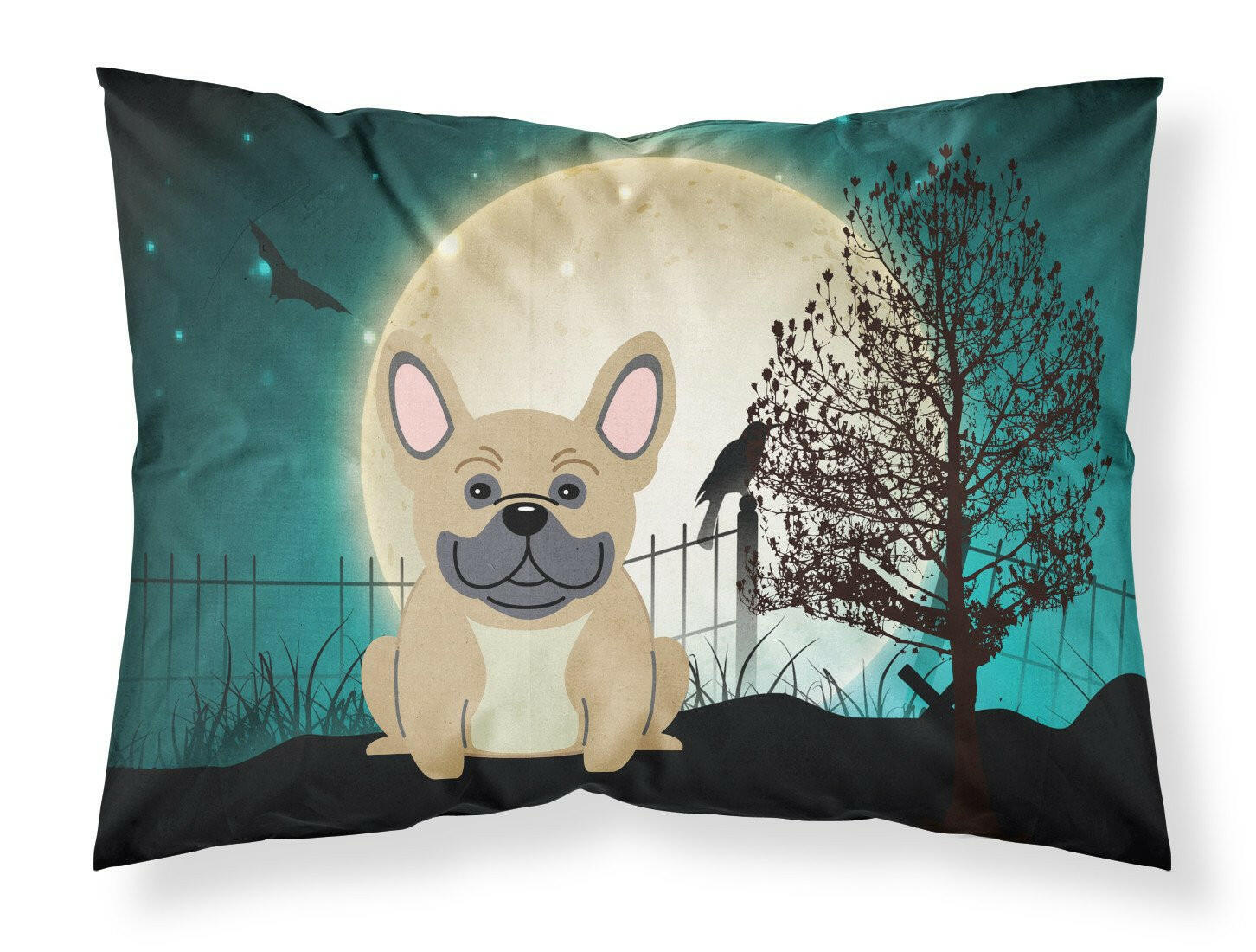 Halloween Scary French Bulldog Cream Fabric Standard Pillowcase BB2200PILLOWCASE by Caroline's Treasures