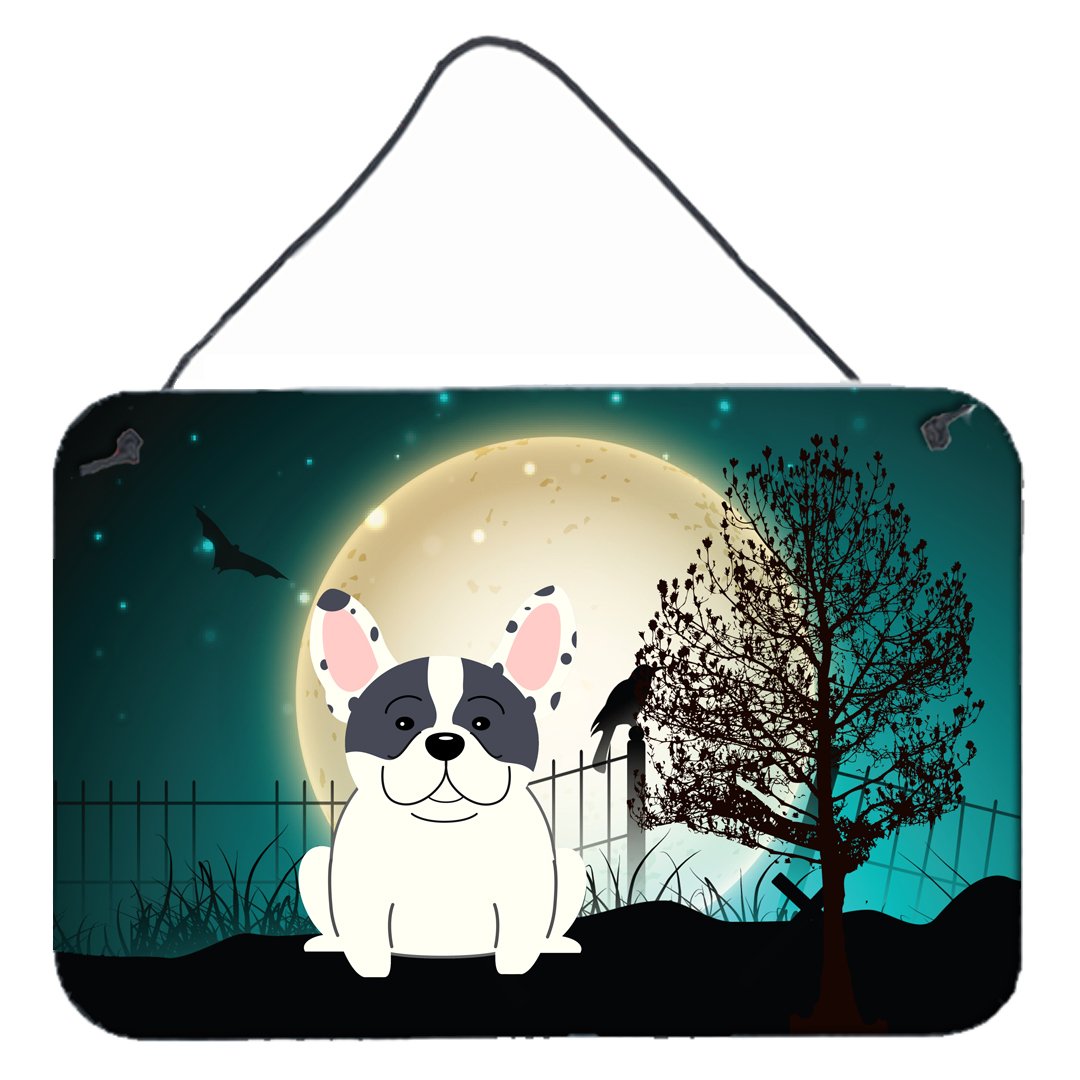 Halloween Scary French Bulldog Piebald Wall or Door Hanging Prints BB2201DS812 by Caroline&#39;s Treasures