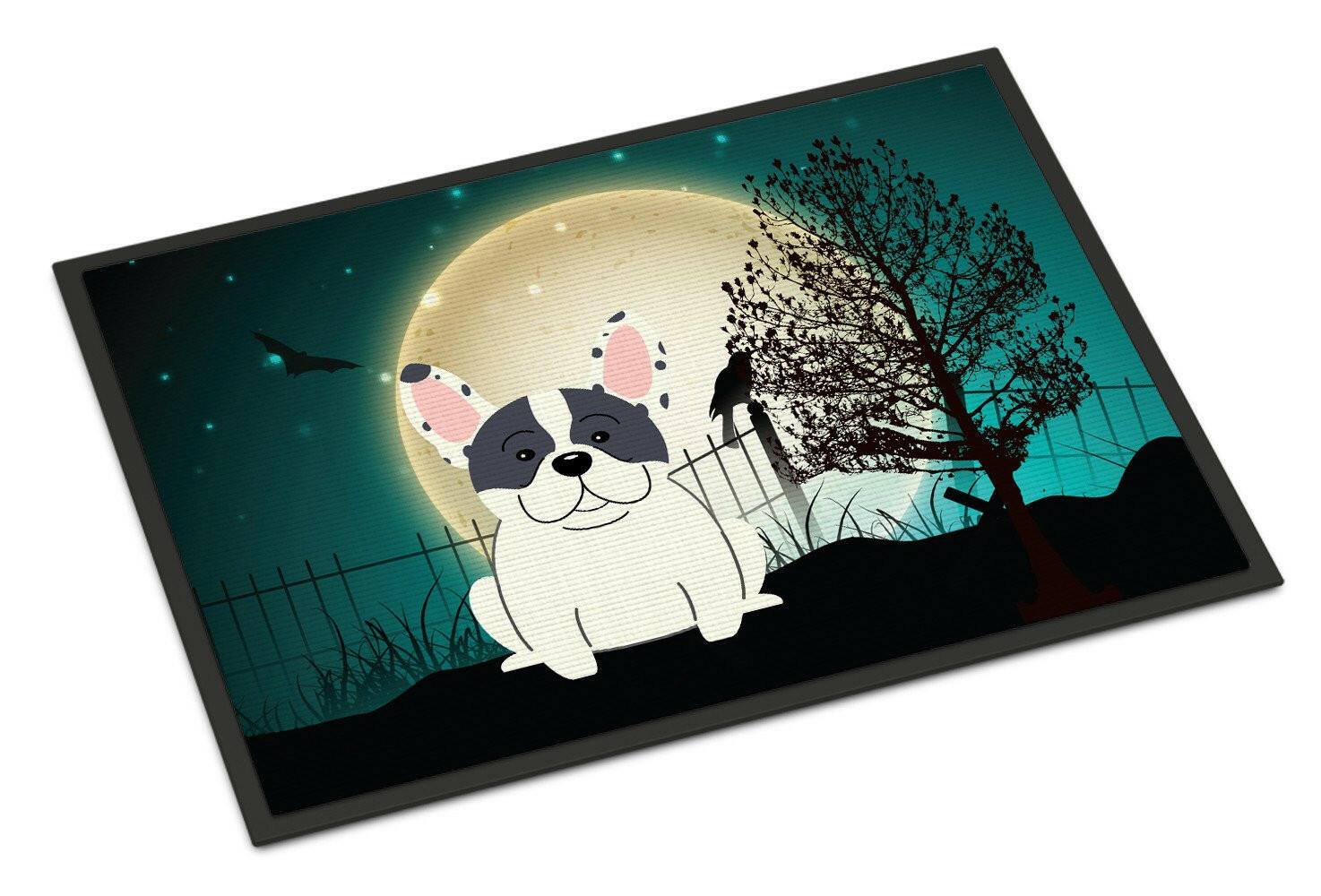 Halloween Scary French Bulldog Piebald Indoor or Outdoor Mat 18x27 BB2201MAT - the-store.com