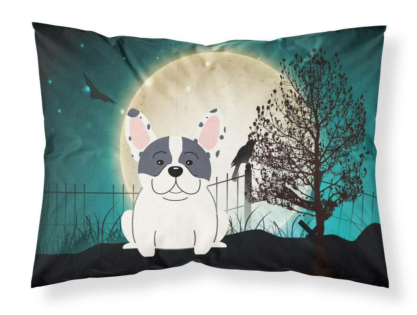 Halloween Scary French Bulldog Piebald Fabric Standard Pillowcase BB2201PILLOWCASE by Caroline's Treasures