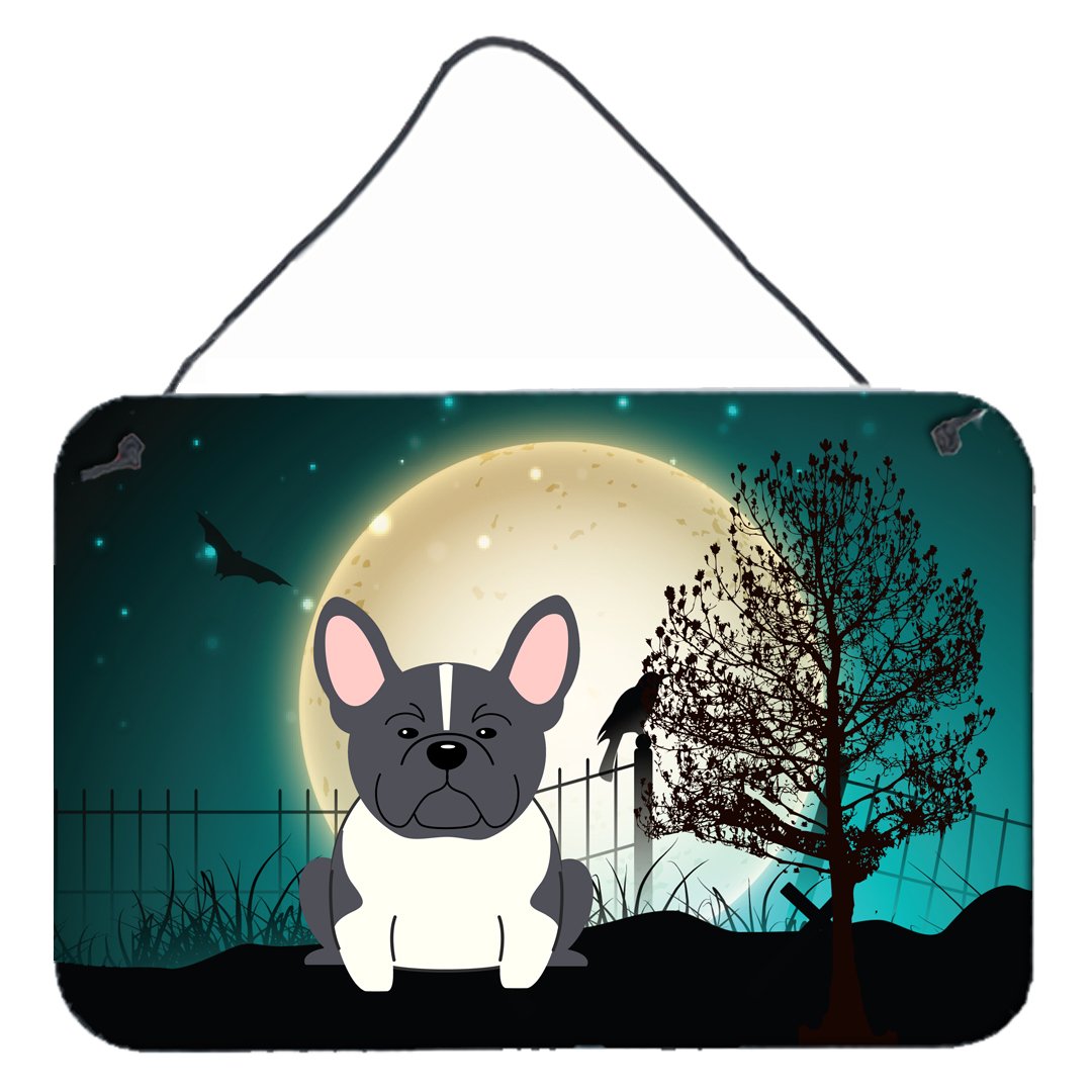 Halloween Scary French Bulldog Black White Wall or Door Hanging Prints BB2202DS812 by Caroline&#39;s Treasures