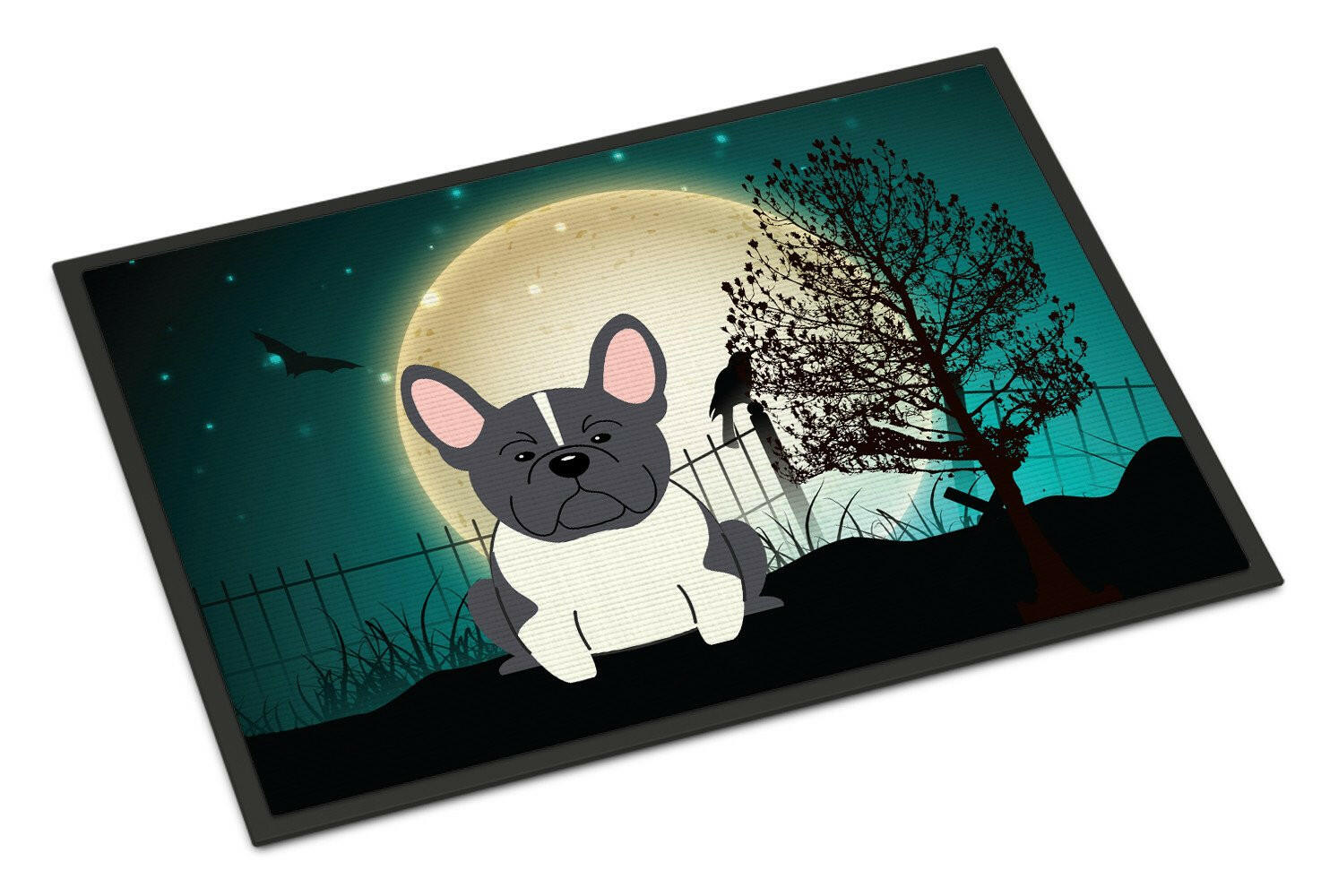 Halloween Scary French Bulldog Black White Indoor or Outdoor Mat 18x27 BB2202MAT - the-store.com