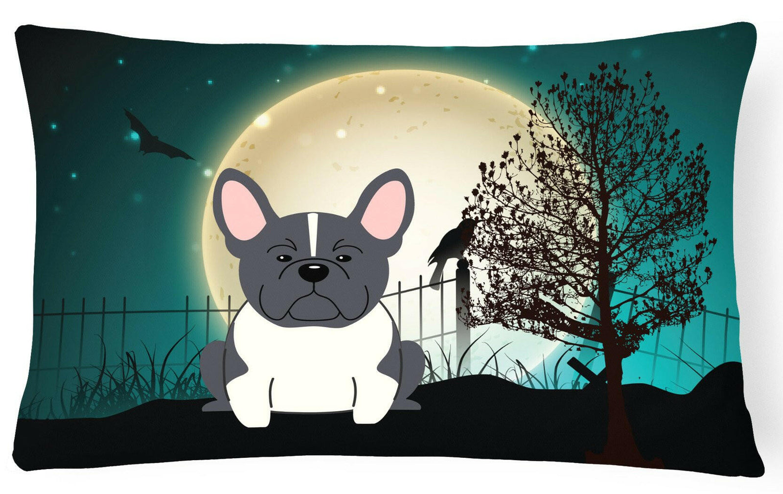 Halloween Scary French Bulldog Black White Canvas Fabric Decorative Pillow BB2202PW1216 by Caroline's Treasures