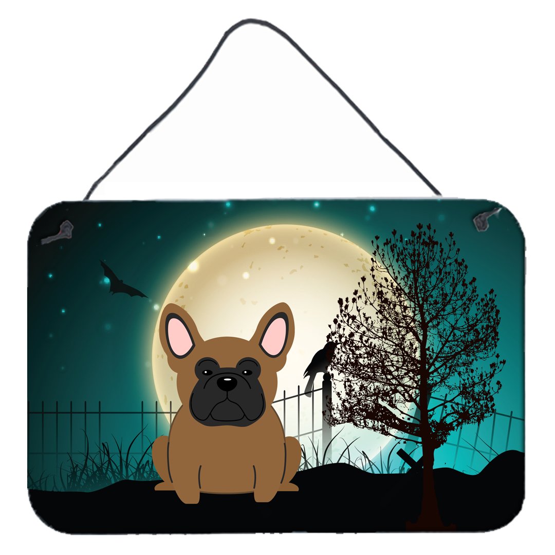 Halloween Scary French Bulldog Brown Wall or Door Hanging Prints BB2203DS812 by Caroline&#39;s Treasures